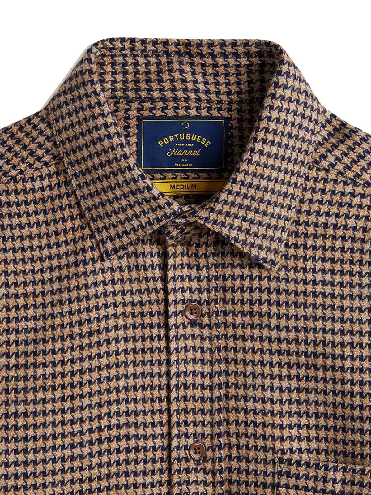 Portuguese Flannel Abstract Pied Poule Shirt Navy