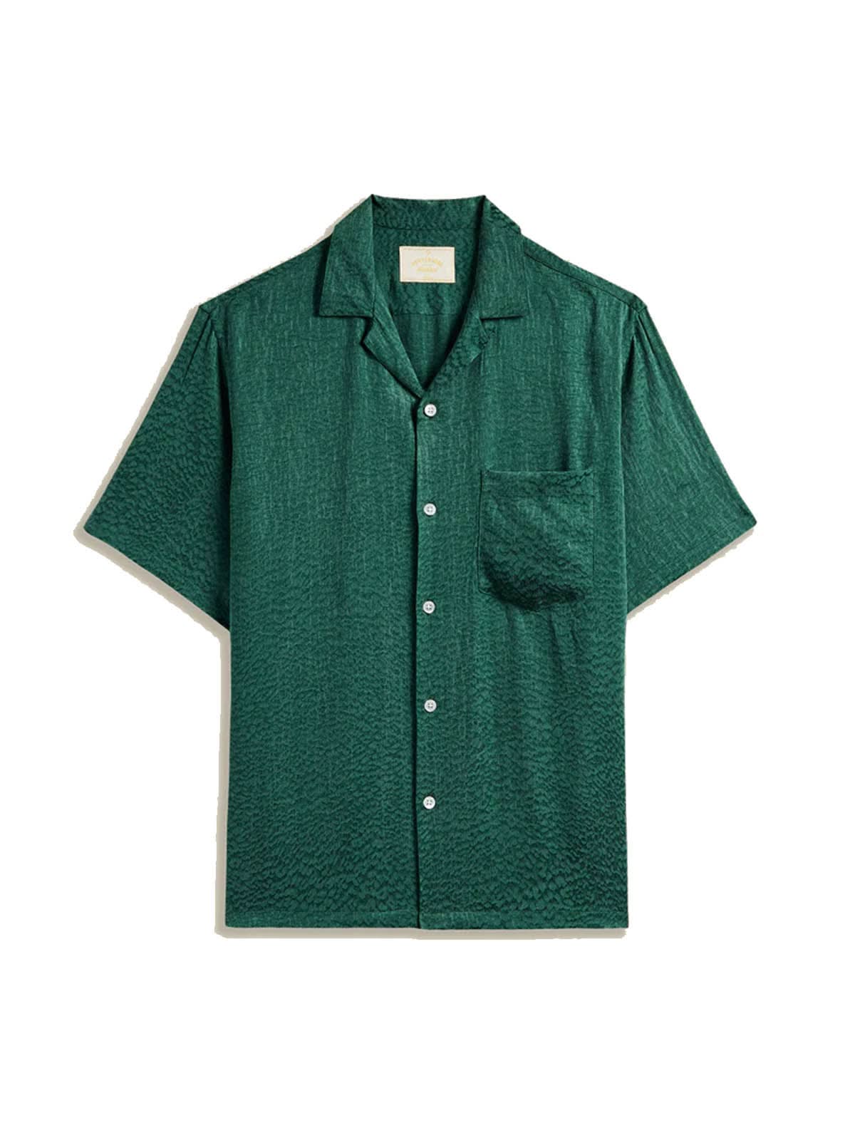Portuguese Flannel Shirt Finger Print Green