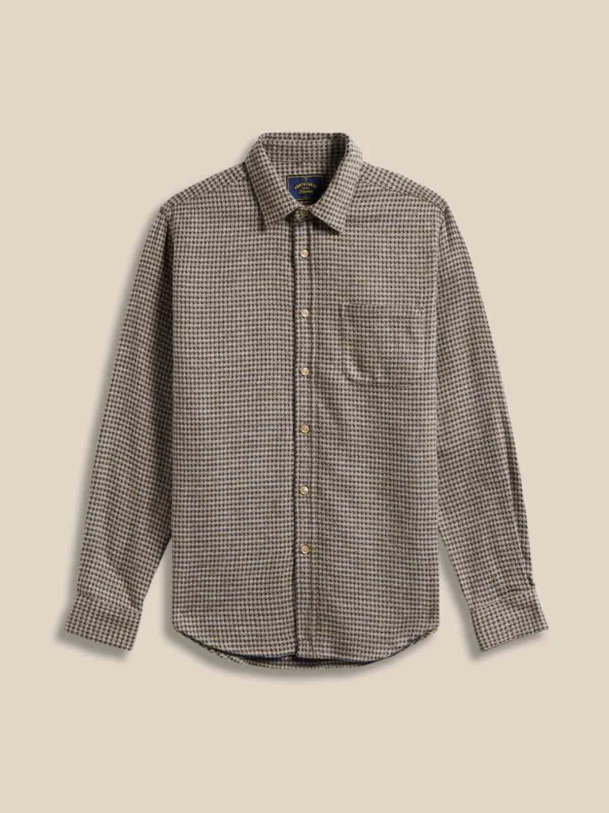 Portuguese Flannel Abstract Pied Poule Shirt Charcoal