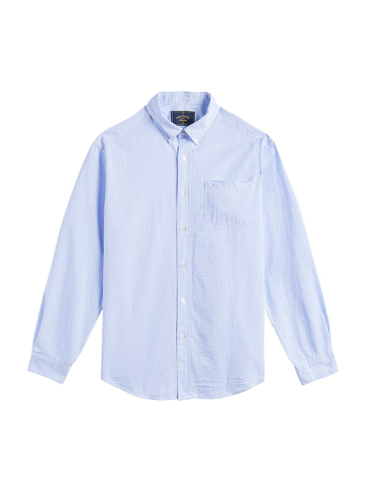 Portuguese Flannel Atlantico LS Shirt Stripe Blue