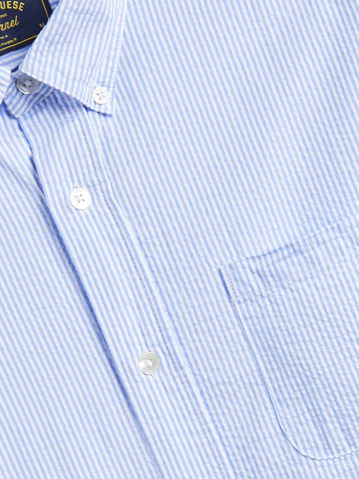 Portuguese Flannel Atlantico LS Shirt Stripe Blue