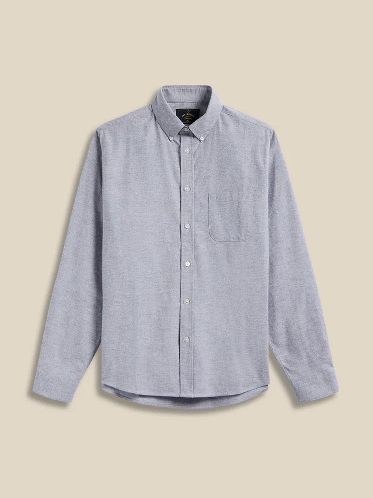 Portuguese Flannel Shirt Brushed Oxford Blue