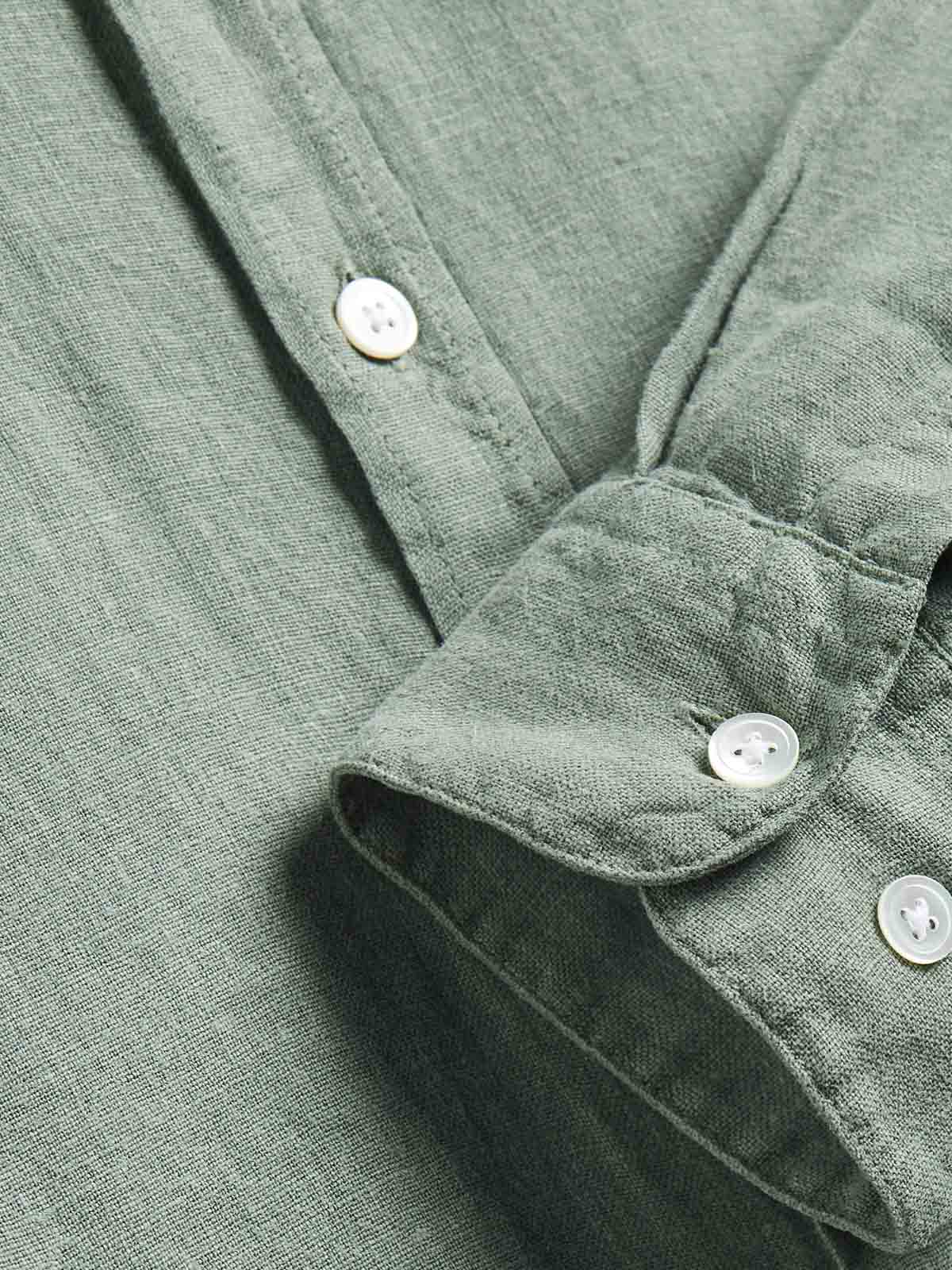 Portuguese Flannel Linen LS Shirt Dry Green