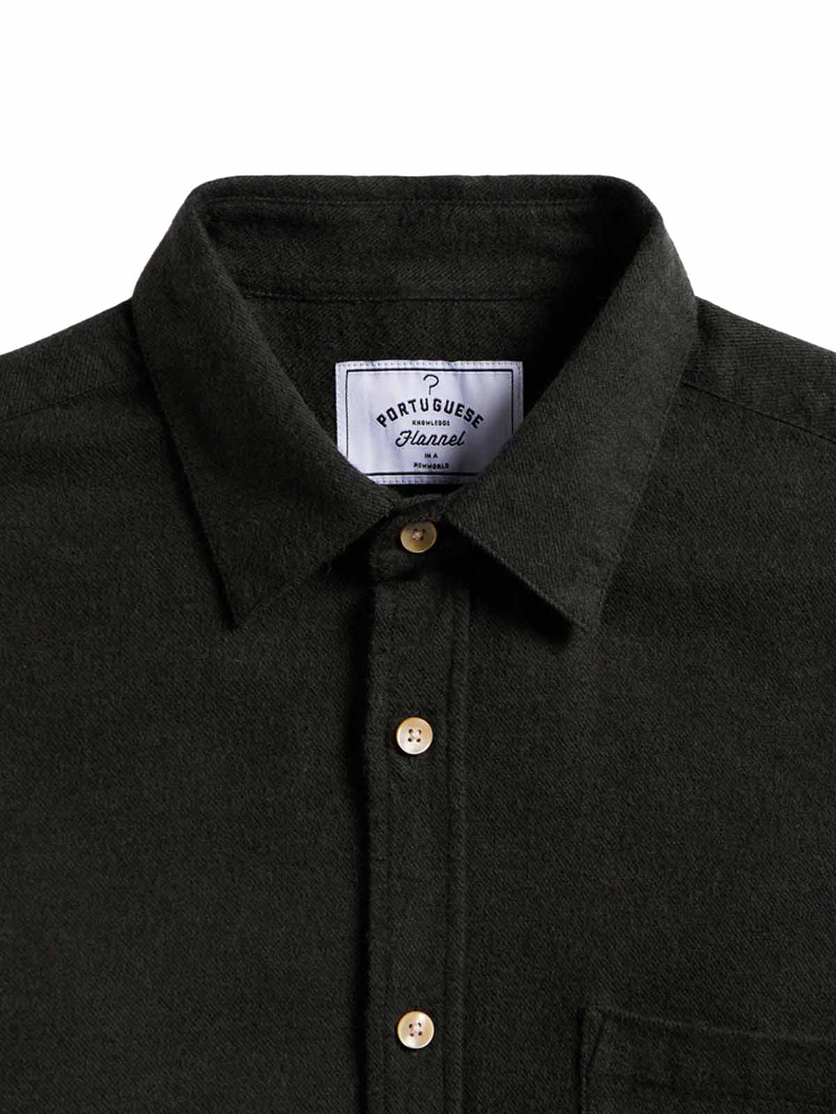 Portuguese Flannel Shirt Teca Forest Green