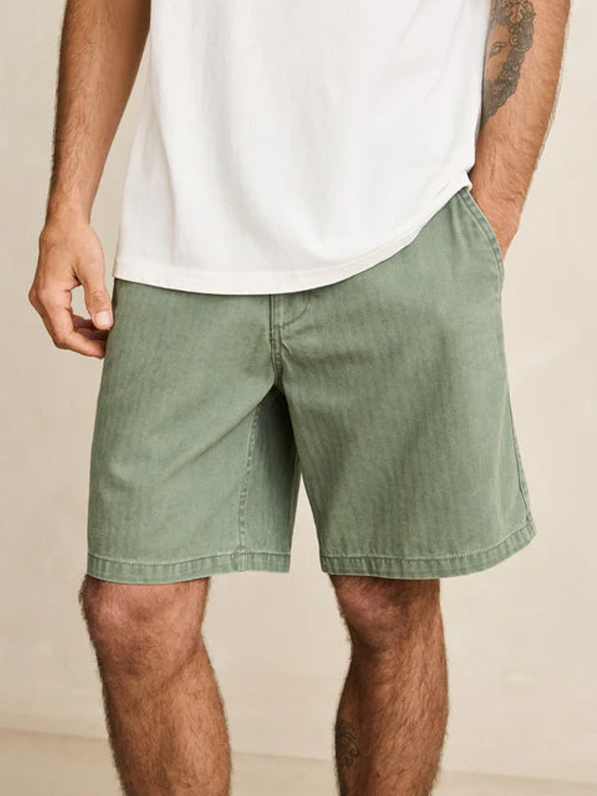 Rhythm Essential Herringbone Short Olive