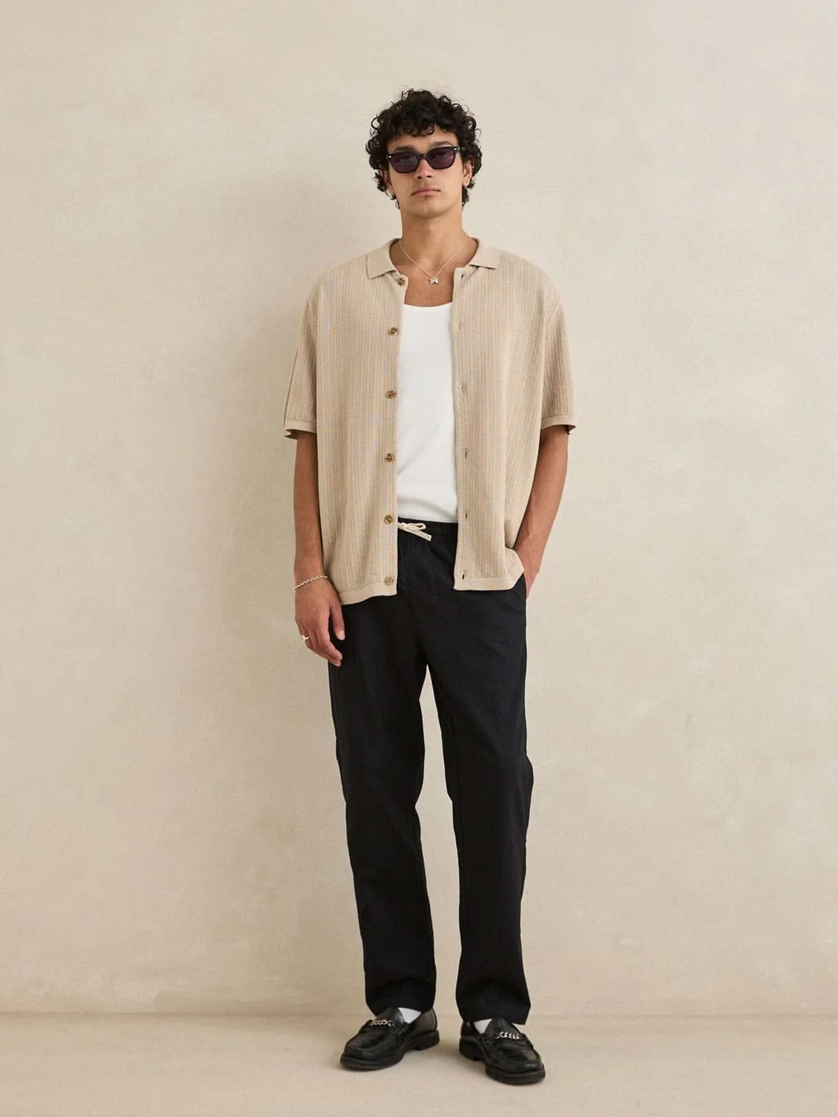 Rhythm Linen Jam Pant Black