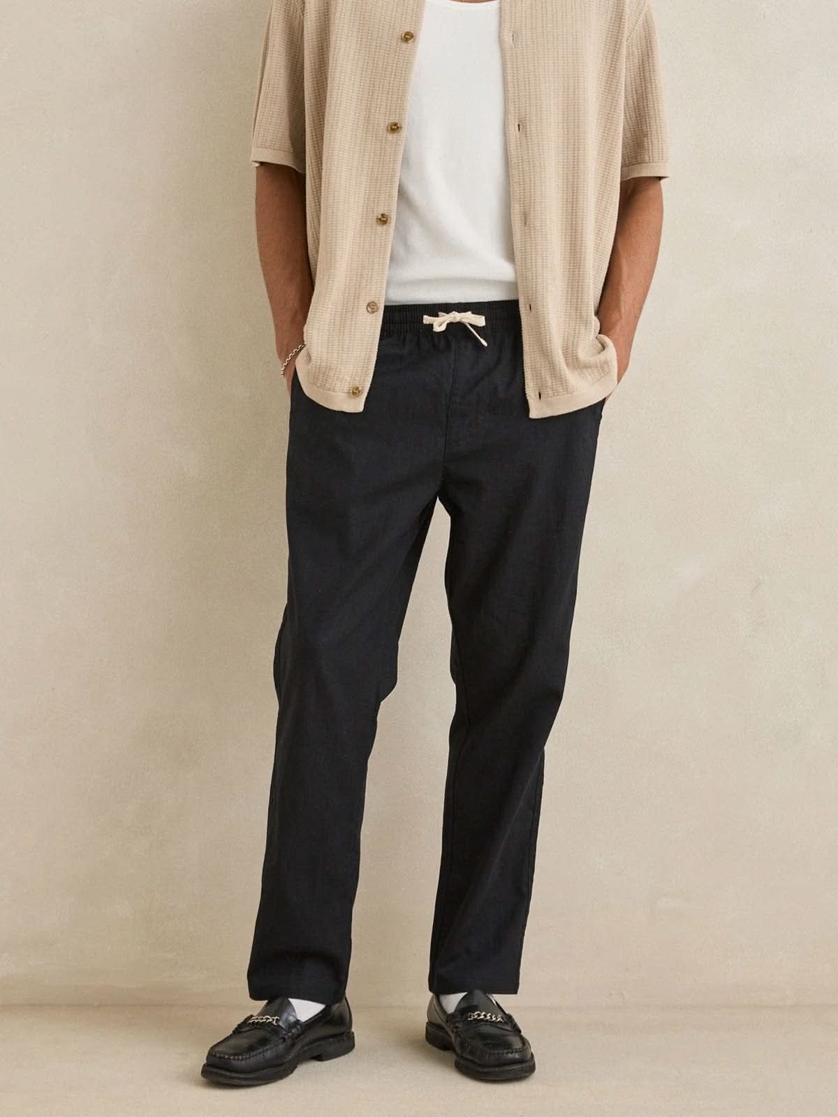 Rhythm Linen Jam Pant Black