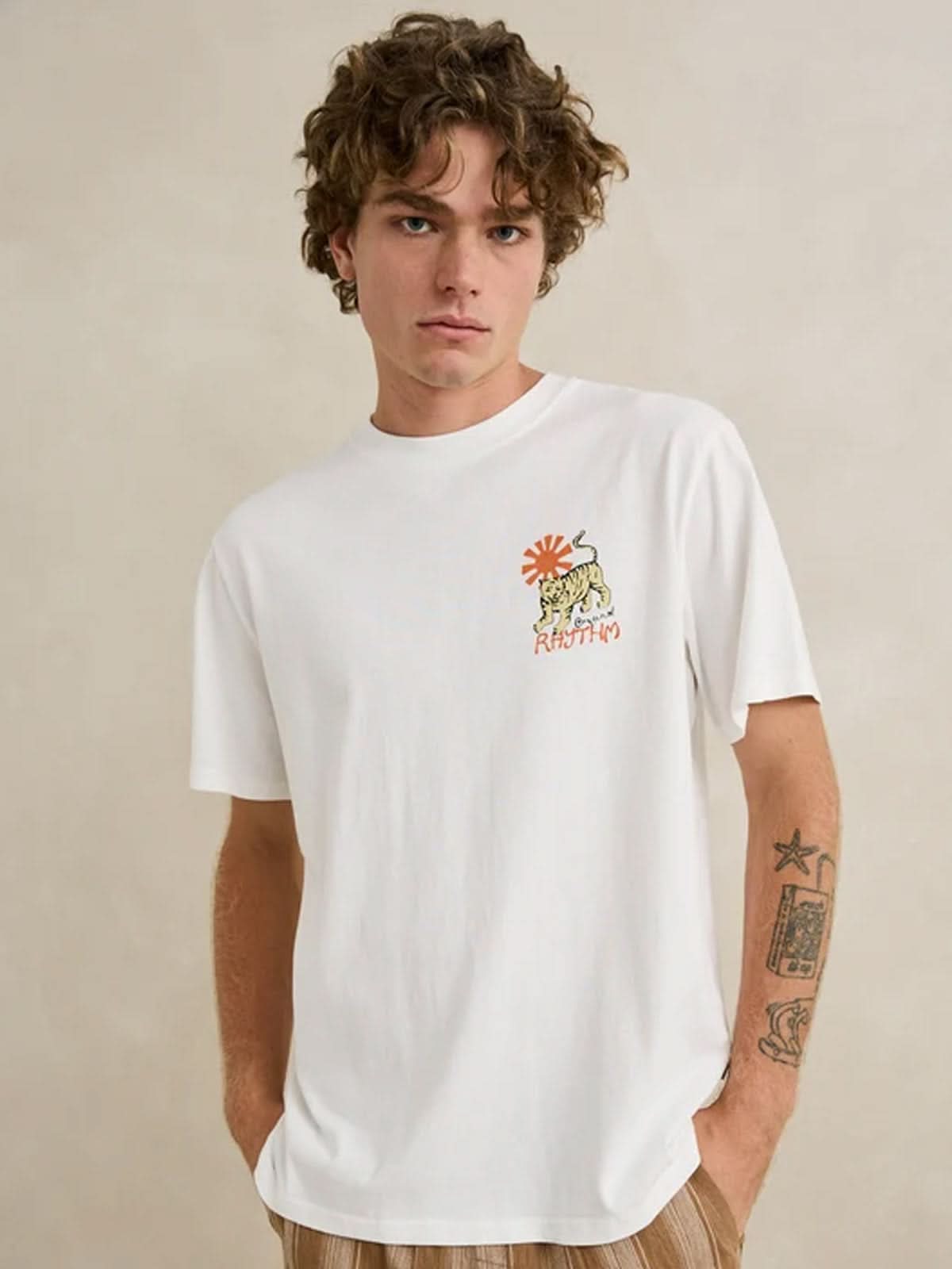 Rhythm Tiger Vintage T-Shirt Vintage White
