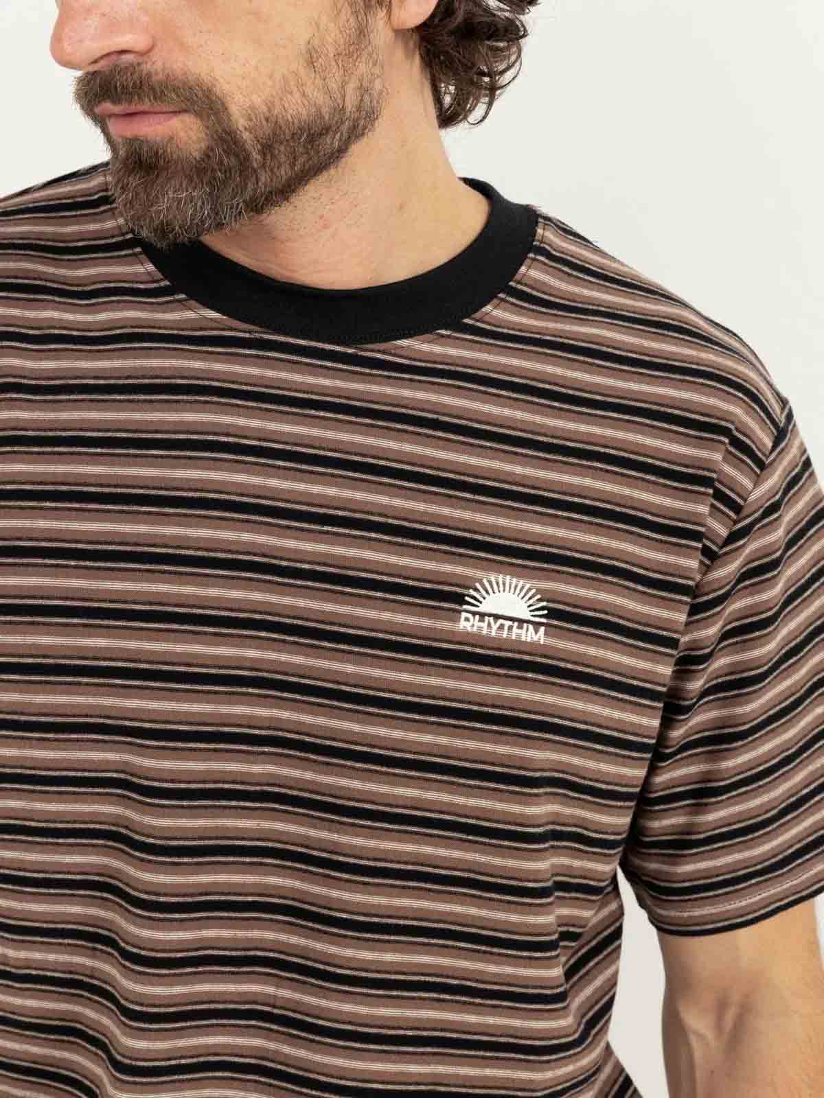 Rhythm Vintage Stripe SS T-Shirt Latte