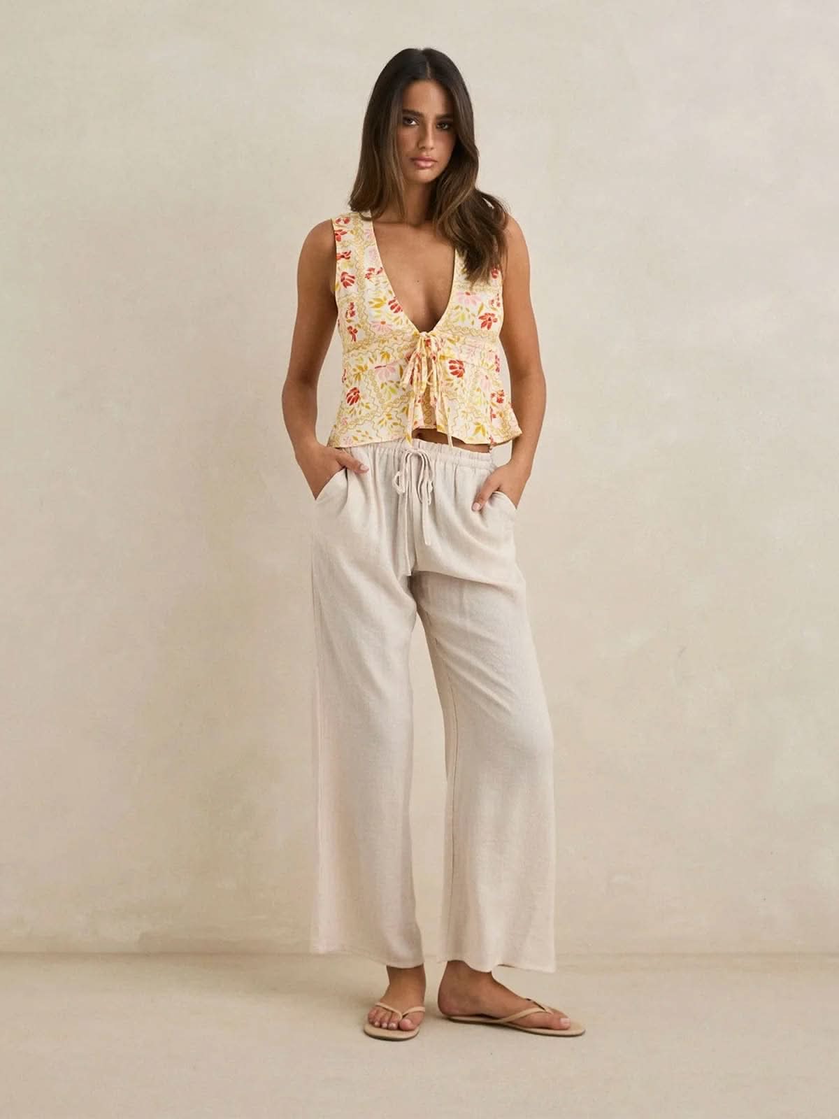 Rhythm Women's Airlie Beach Pant Ivory