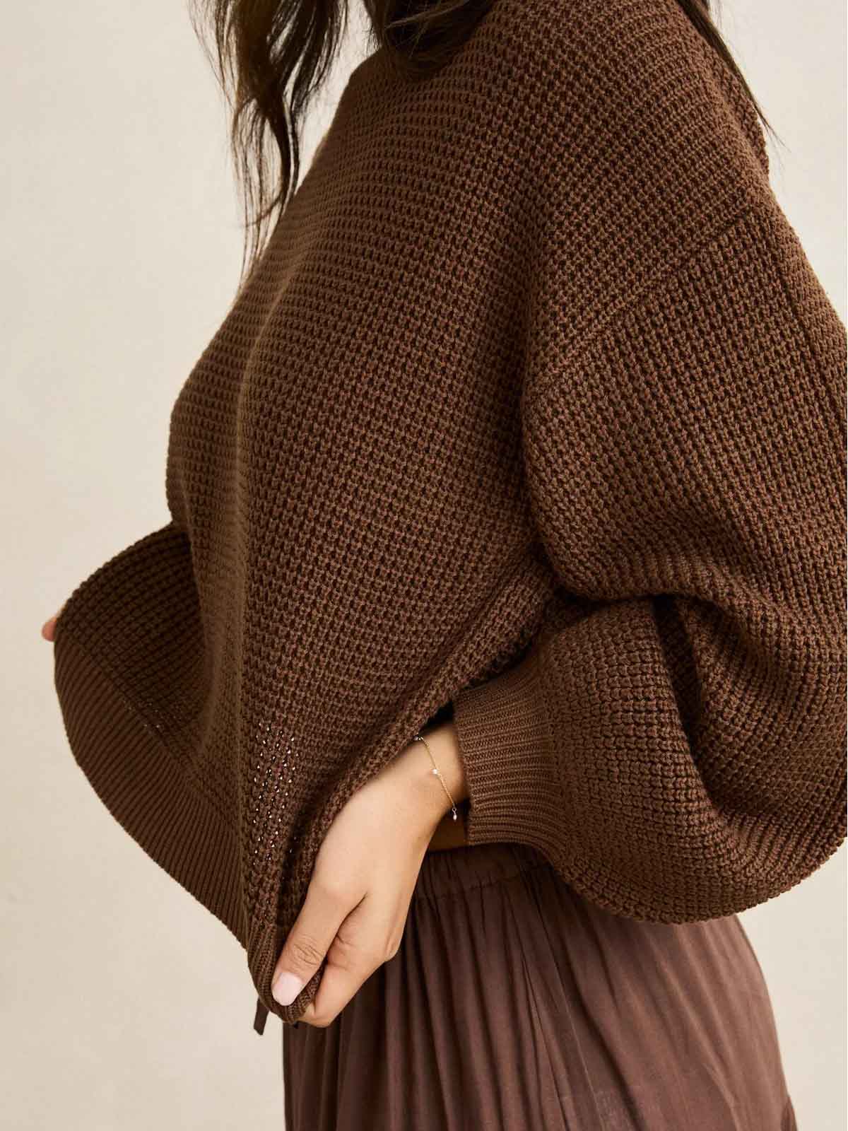 Rhythm Women's Classic Knit Jumper Chocolate