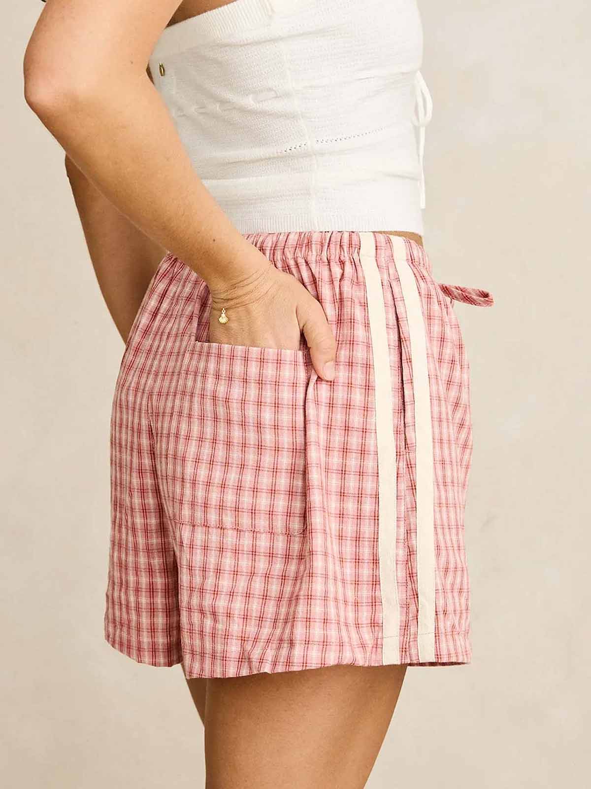 Rhythm Women's Kirra Check Short Pink