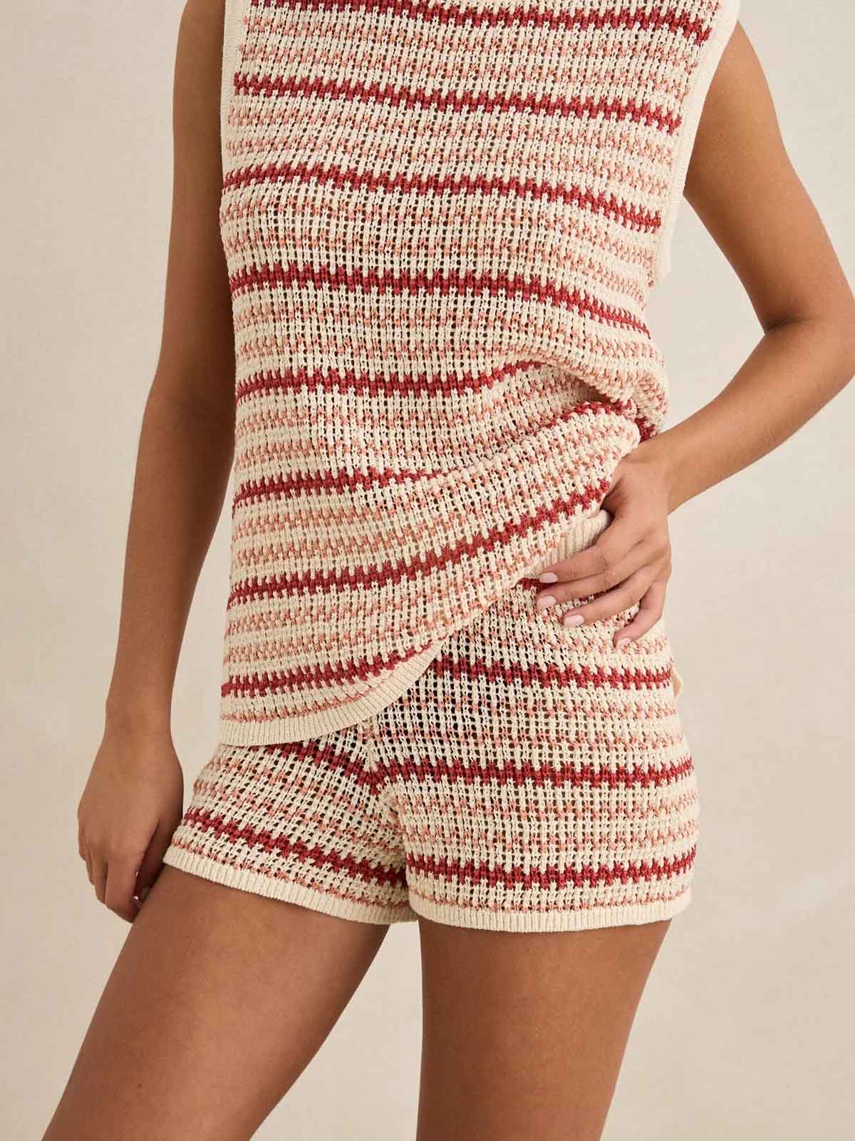 Rhythm Women's Tami Stripe Knit Short Watermelon