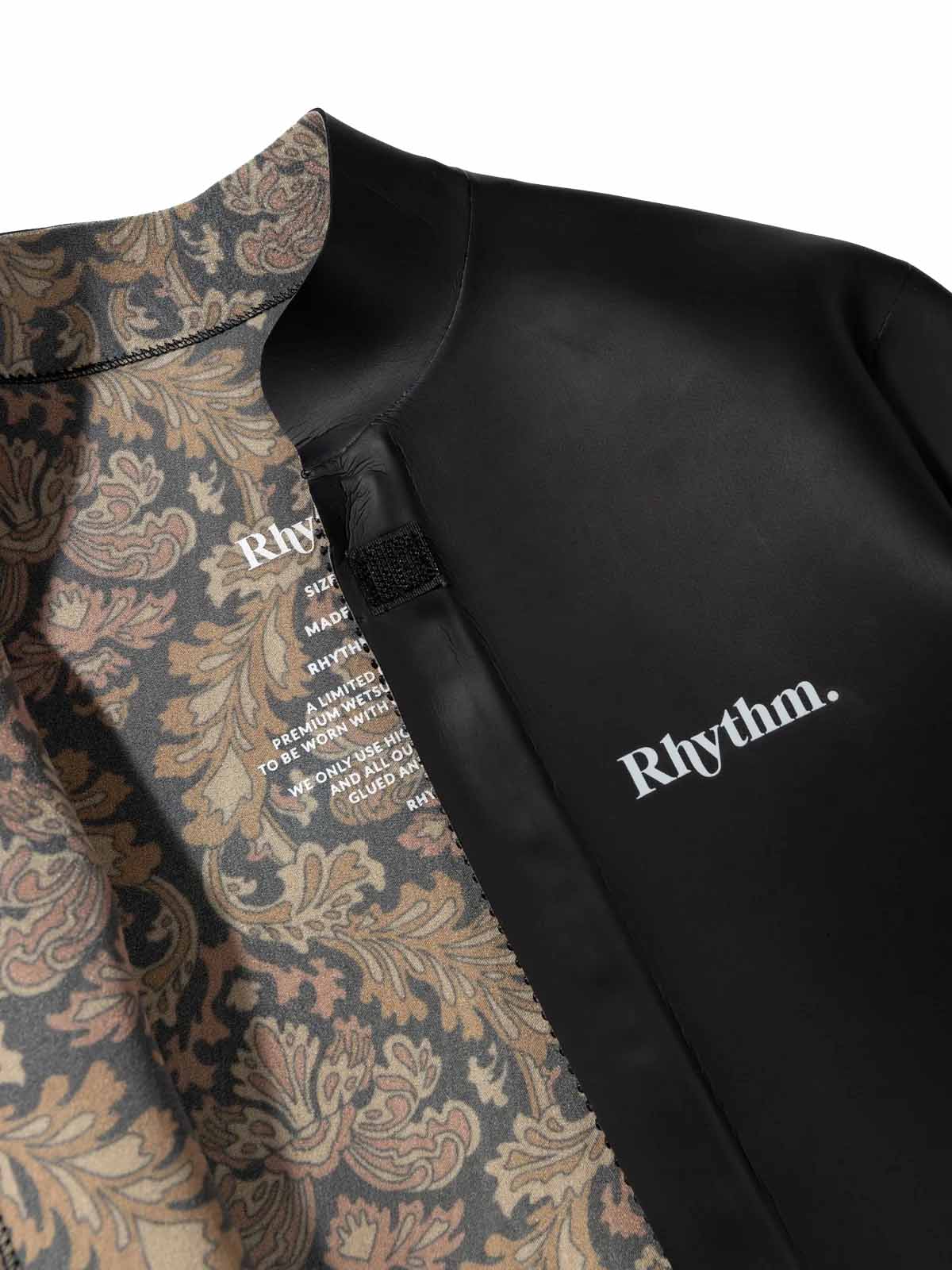 Rhythm Classic Retro Front Zip Wetsuit Jacket Black