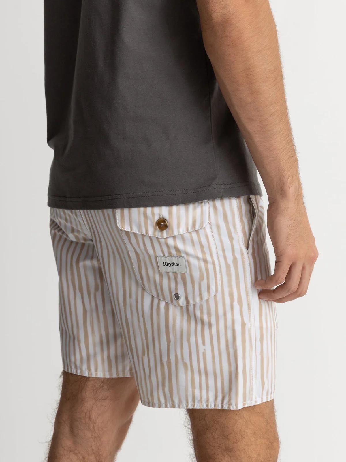 Rhythm Striped Beach Short Camel
