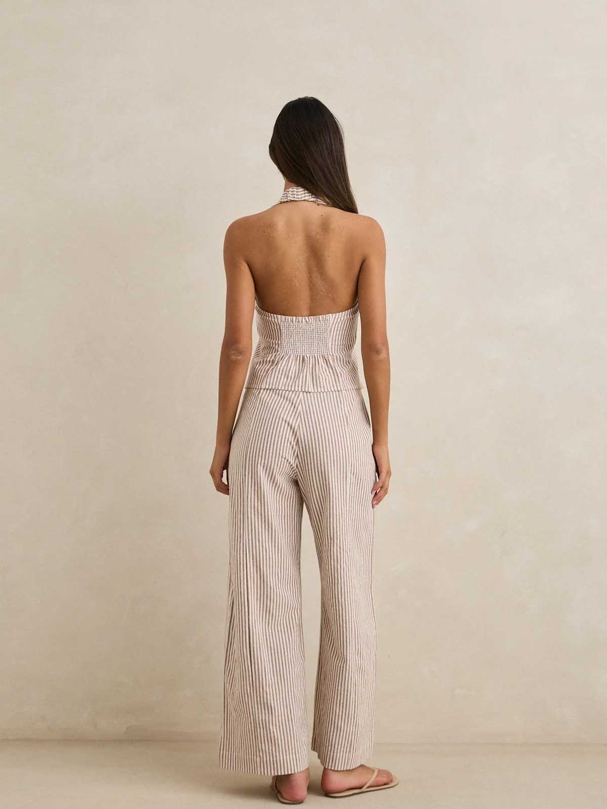 Rhythm Women's Louise Wide Leg Pant Tan