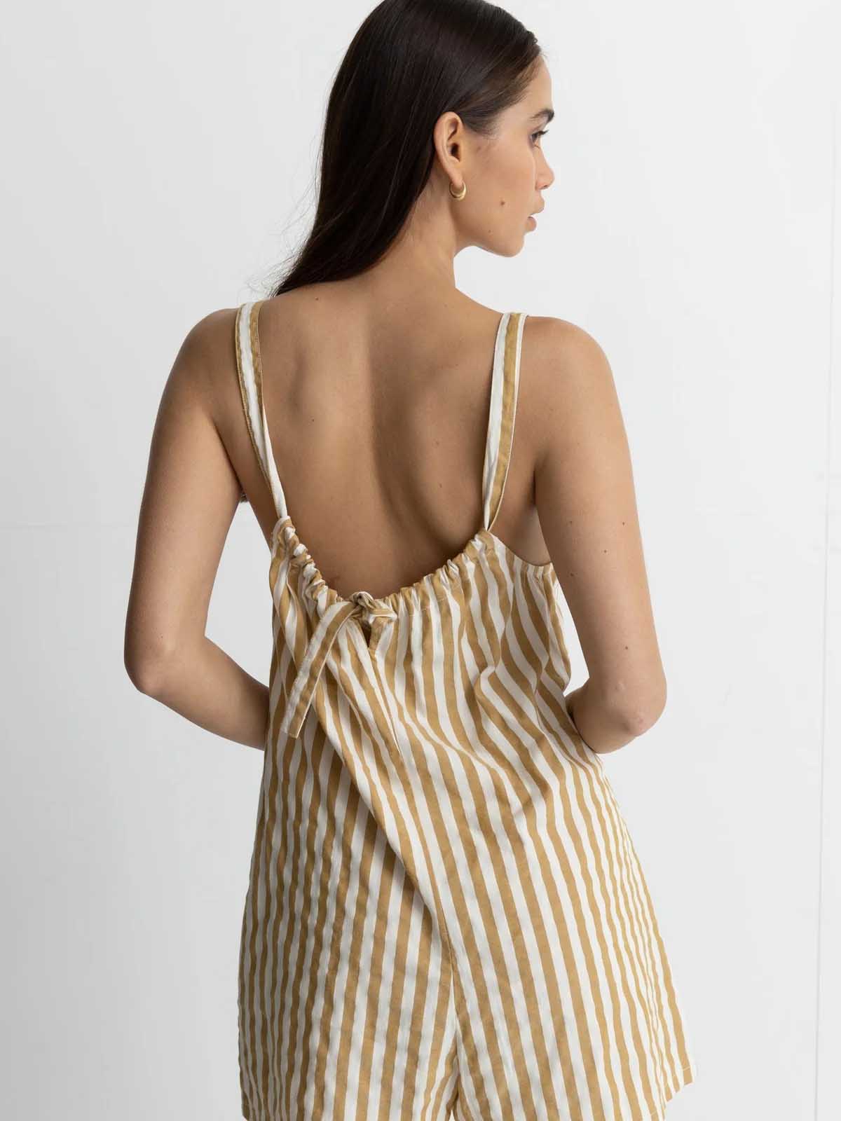 Rhythm Women's Goodtimes Stripe Playsuit Camel
