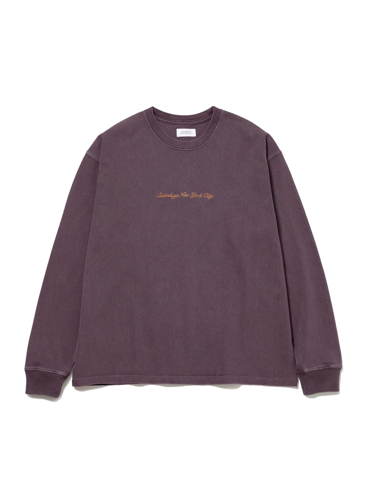 Saturdays NYC Heavy Weight Pigment LS Tee Purple