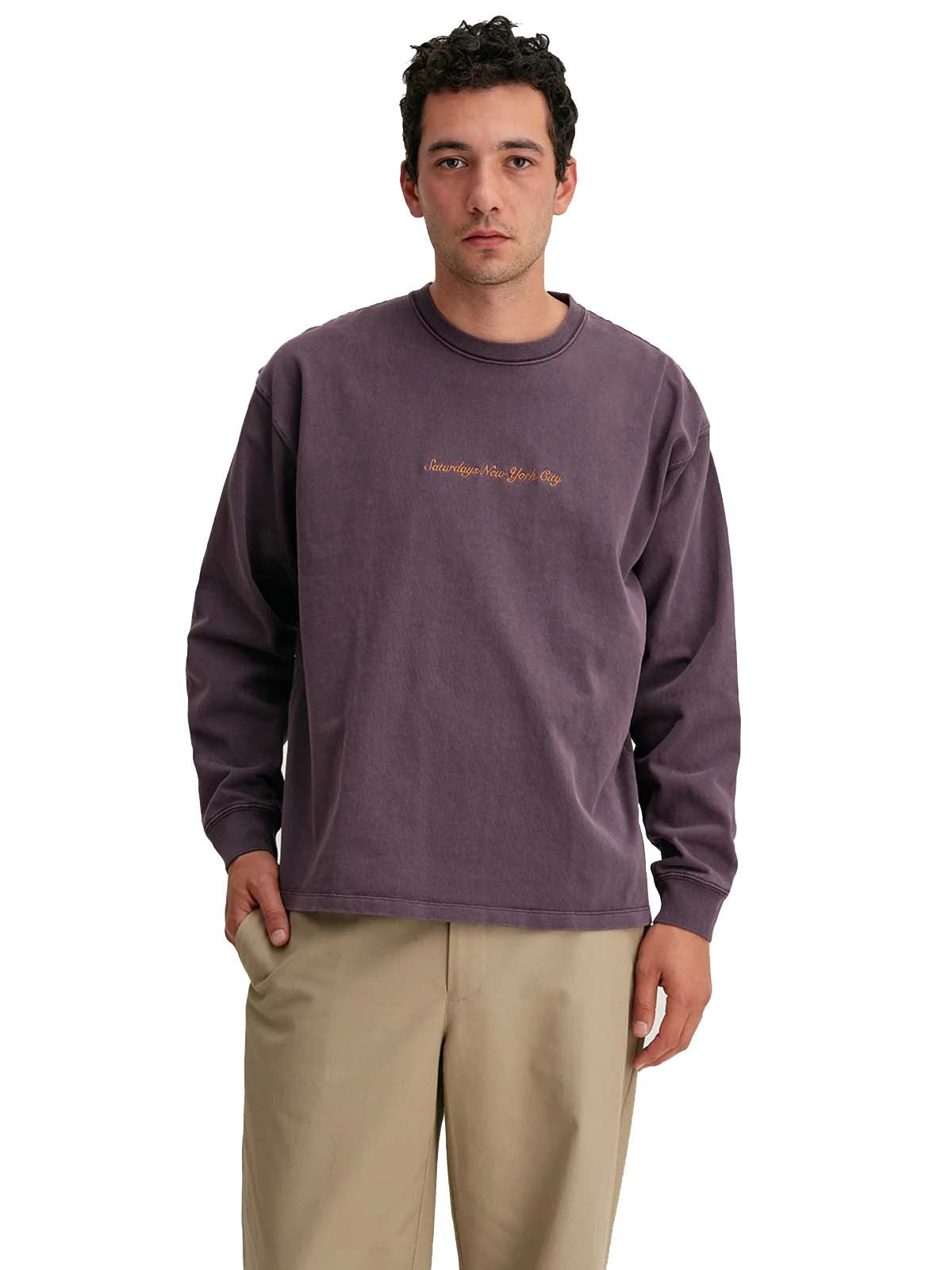 Saturdays NYC Heavy Weight Pigment LS Tee Purple