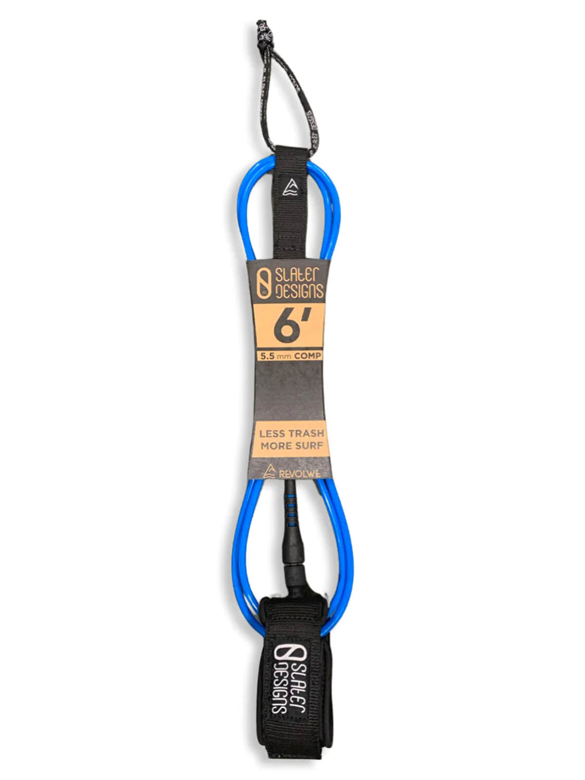 Slater Designs 6'0" Comp Leash Blue Black