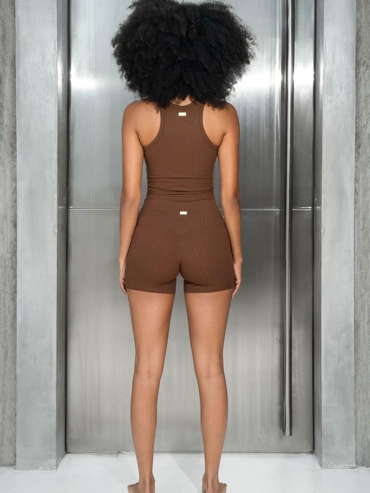 Studio K Rib 4" Shorts Chocolate