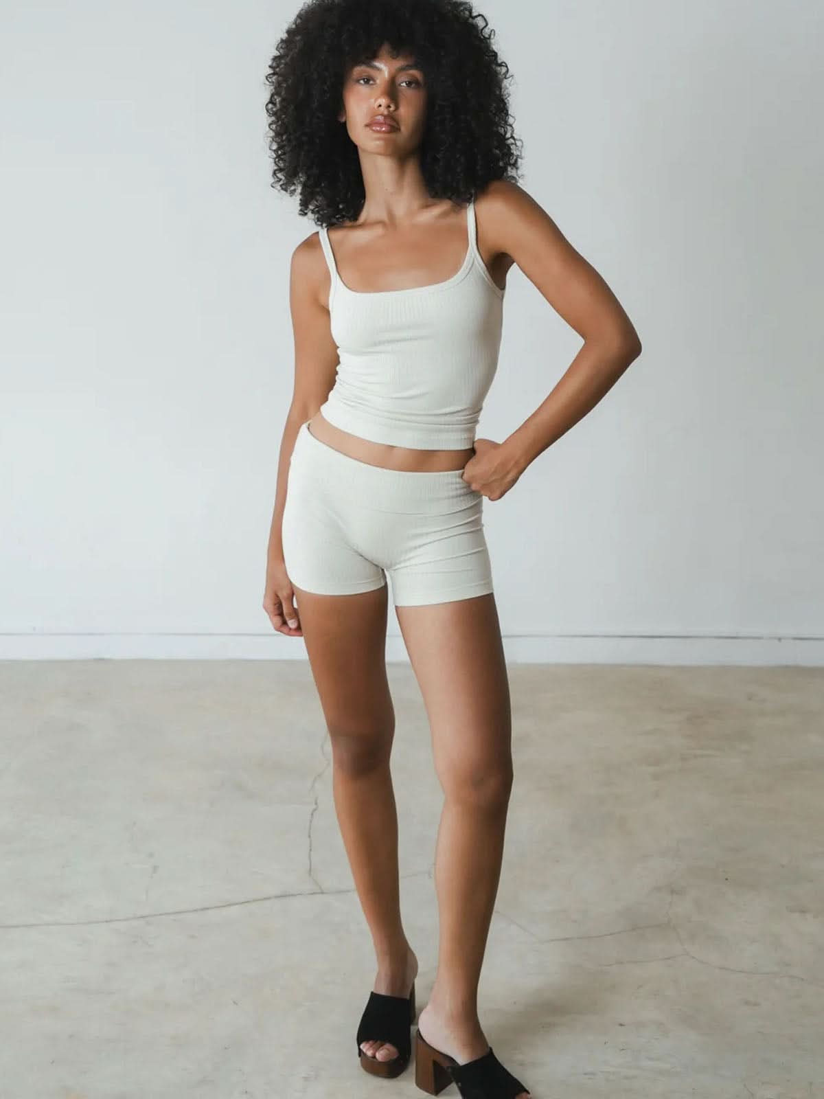 Studio K Rib 4" Shorts Ivory