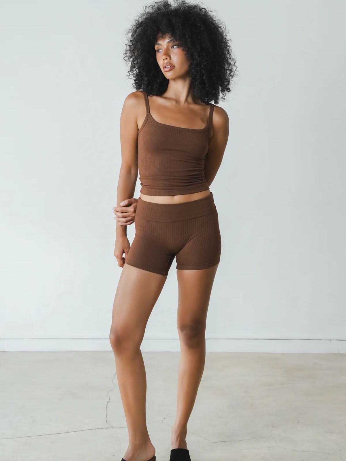 Studio K Rib Singlet Chocolate