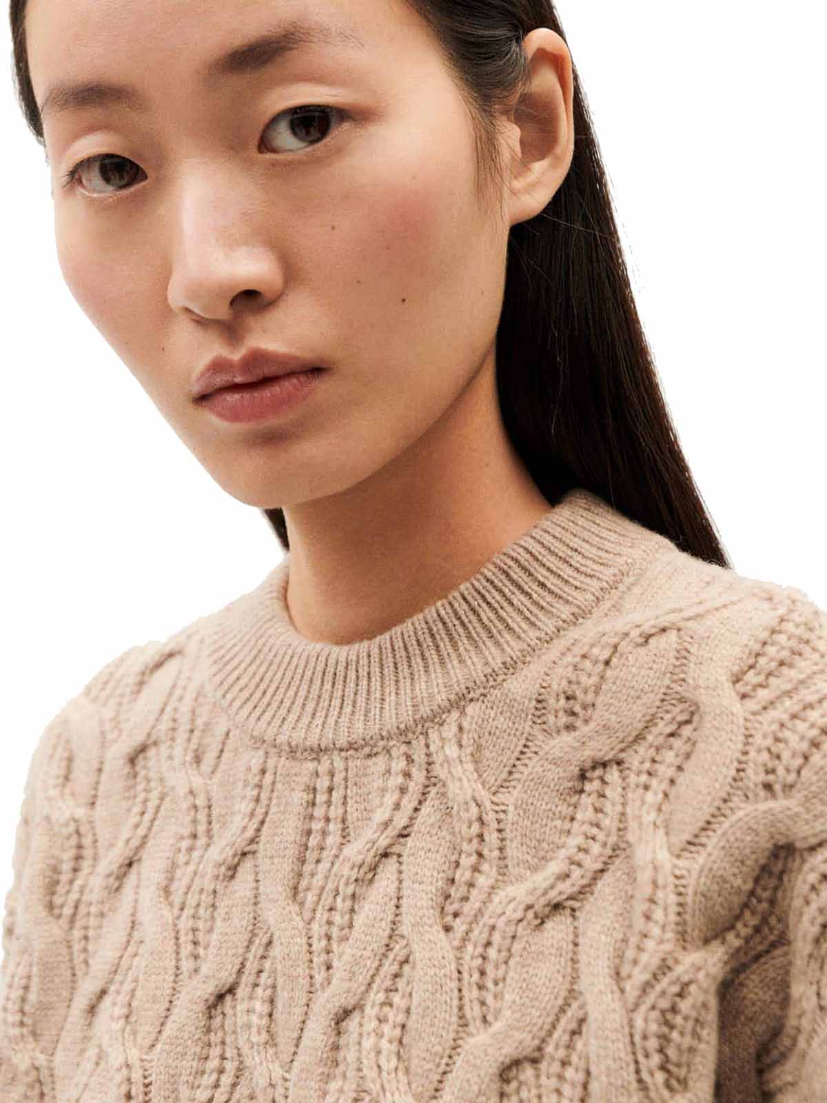 Thinking Mu Carmen Knitted Sweater Beige