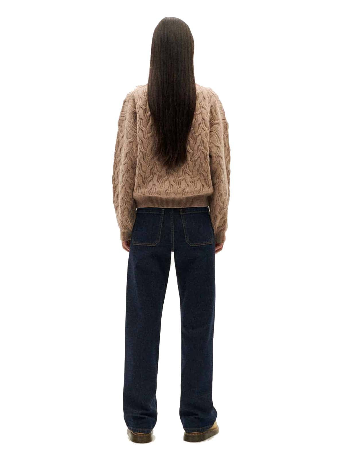 Thinking Mu Carmen Knitted Sweater Beige