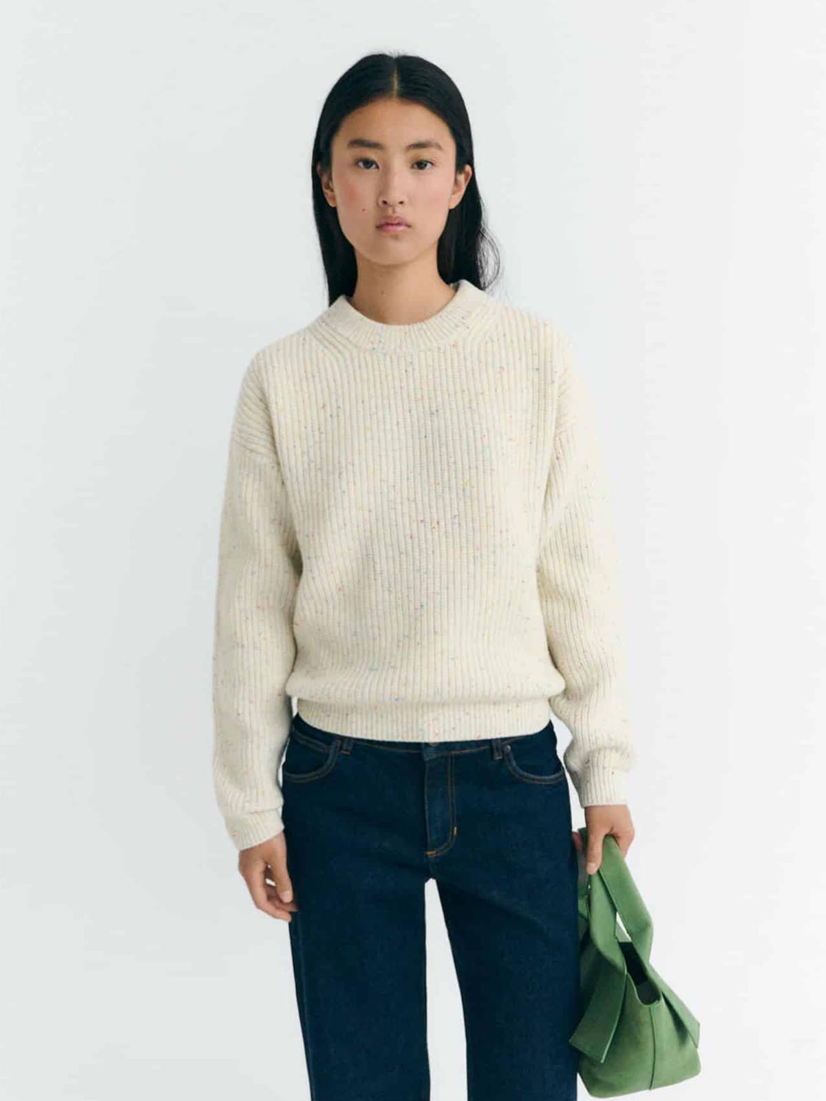 Thinking Mu Carmen Knitted Sweater Ecru