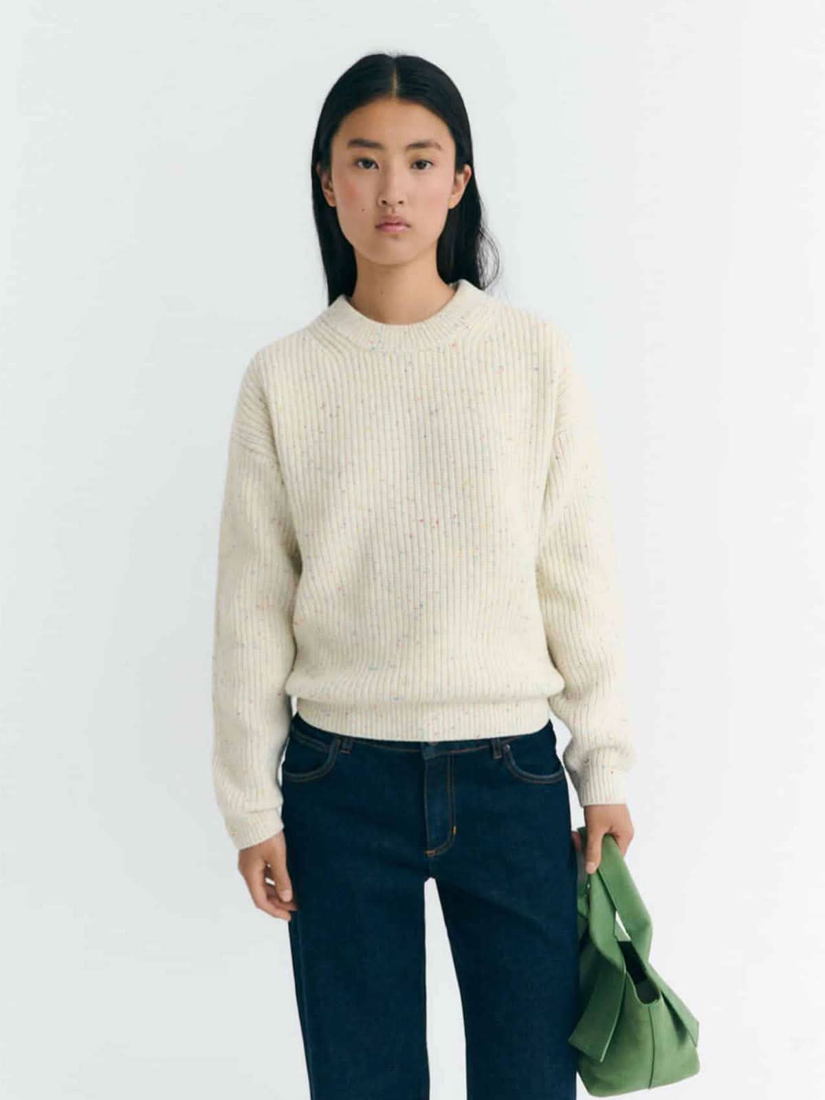 Thinking Mu Carmen Knitted Sweater Ecru