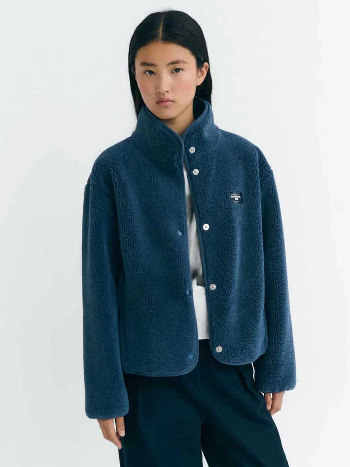 Thinking Mu Fuzz Kourtney Jacket Blue