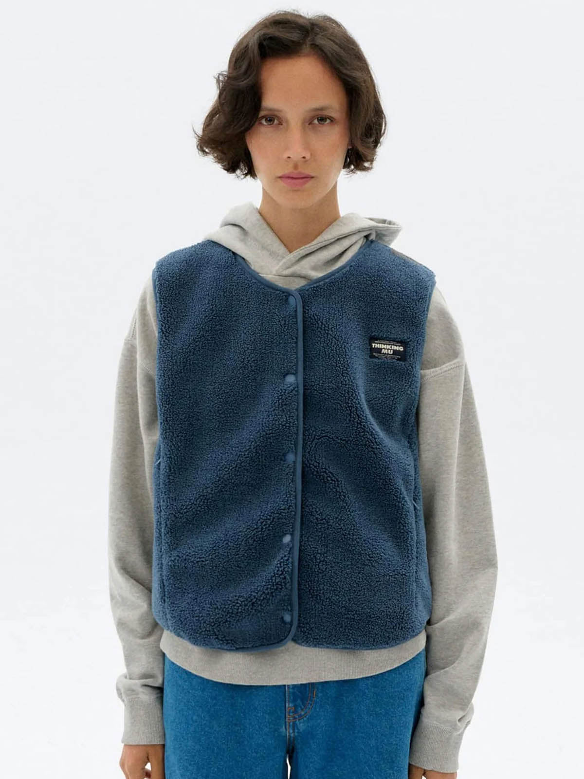 Thinking Mu Fuzz Jay Vest Blue