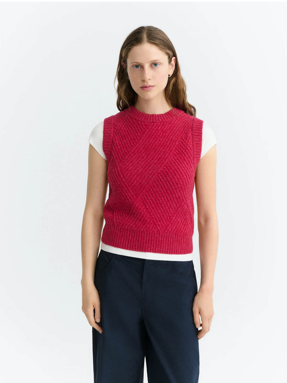Thinking Mu Kaia Knitted Vest Red