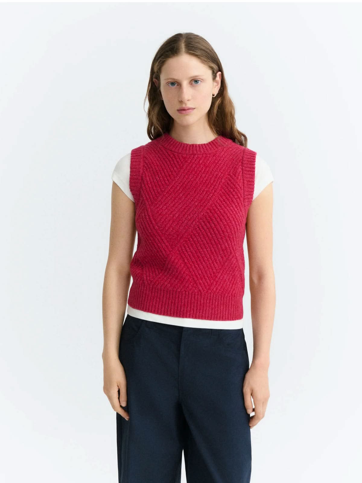 Thinking Mu Kaia Knitted Vest Red