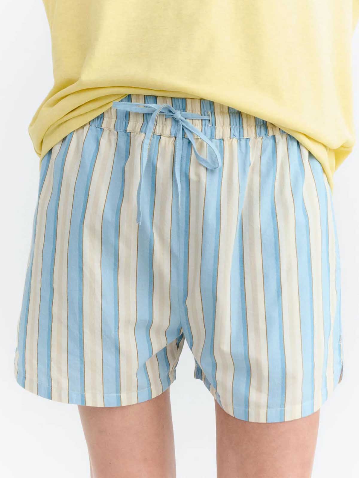 Thinking Mu Messina Stripes Geranio Shorts