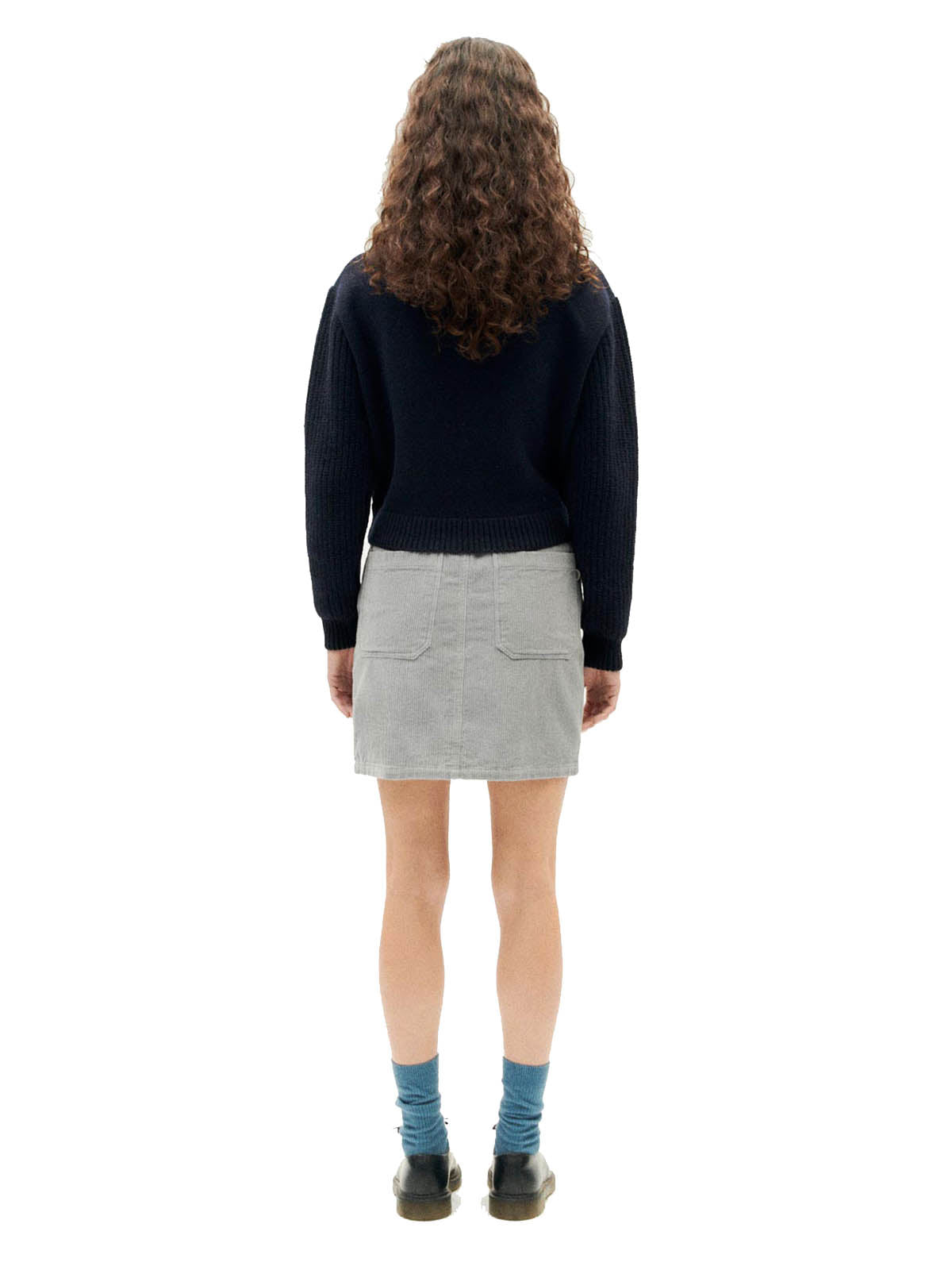 Thinking Mu River Corduroy Marsha Skirt Grey