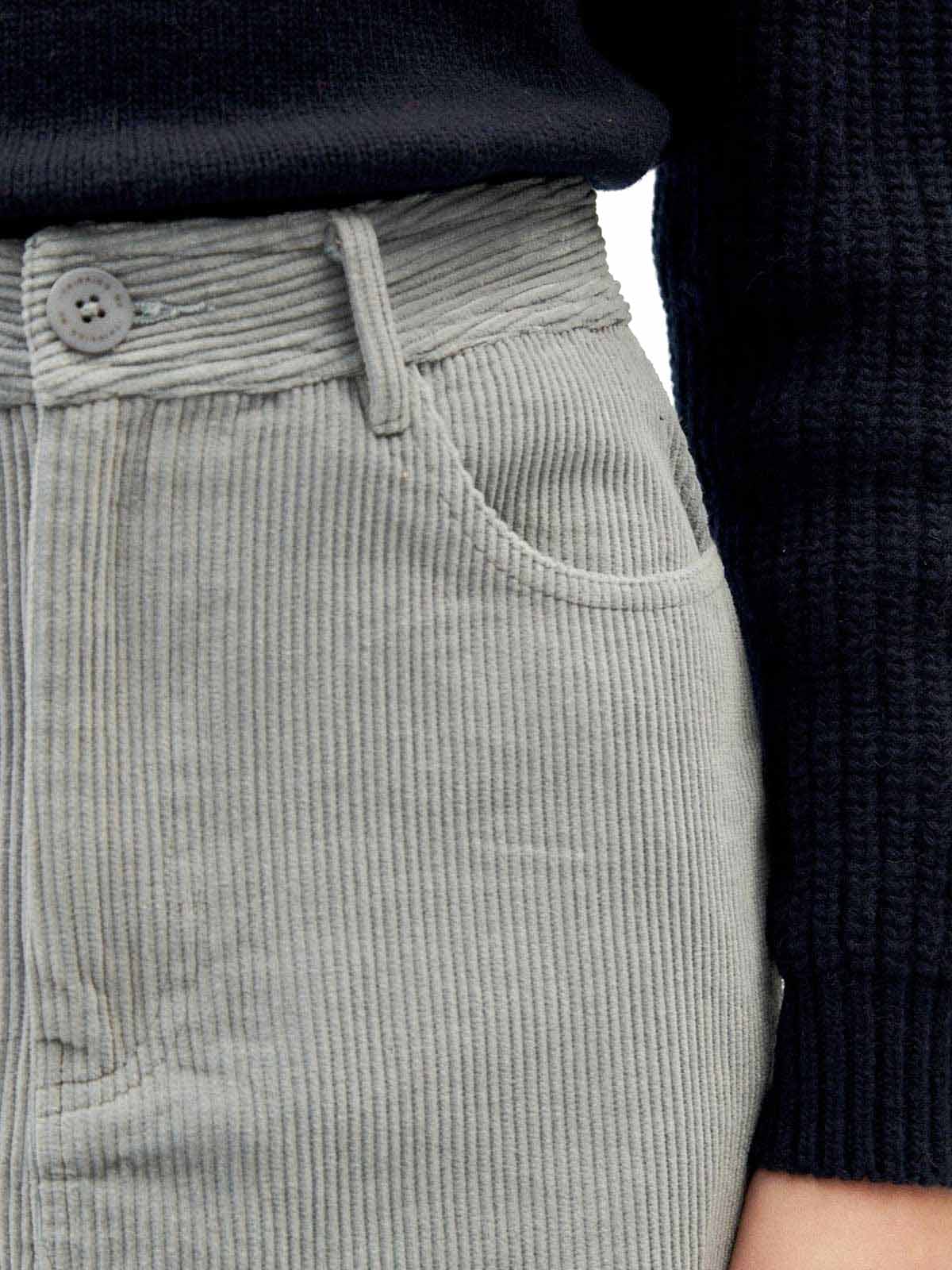 Thinking Mu River Corduroy Marsha Skirt Grey