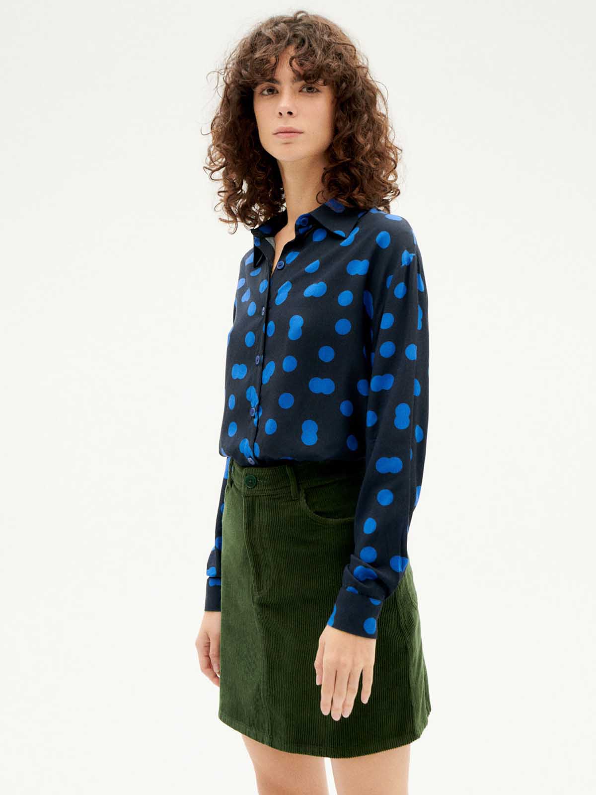 Thinking Mu Corduroy Marsha Skirt Bottle Green