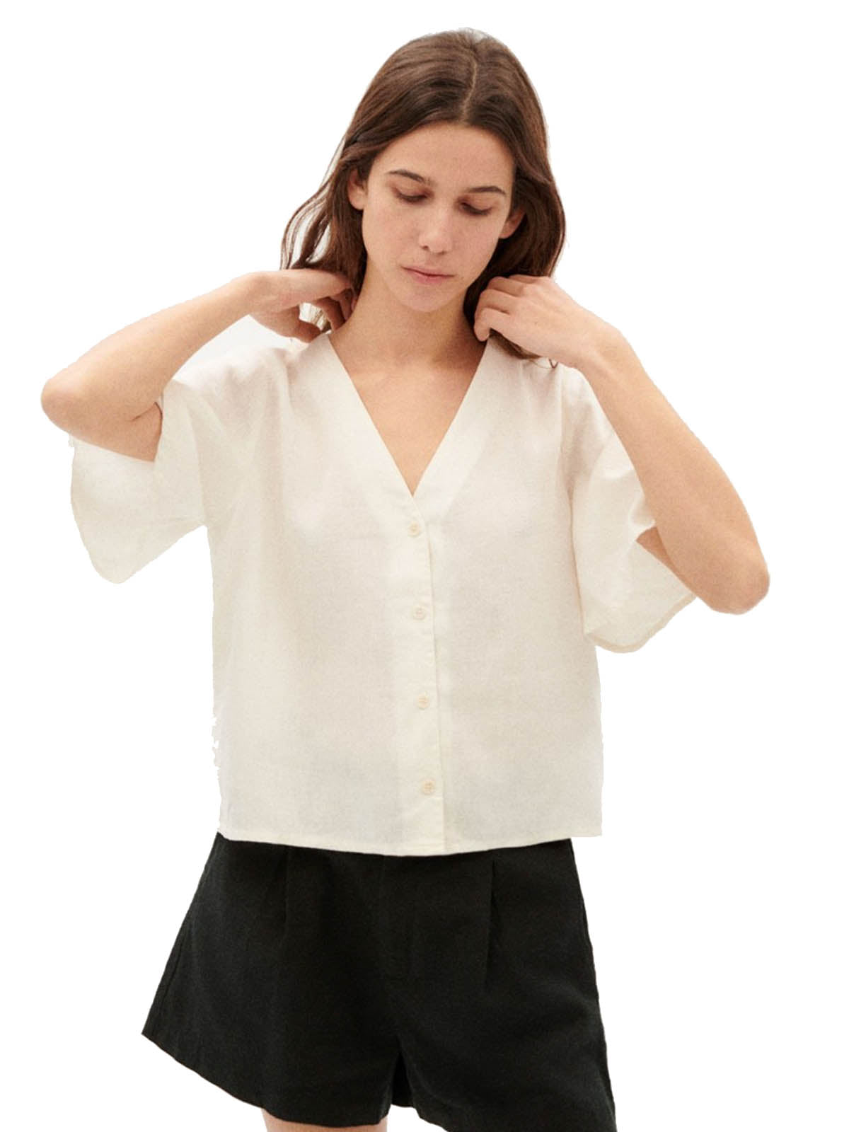 Thinking Mu Libelula Blouse Hemp White