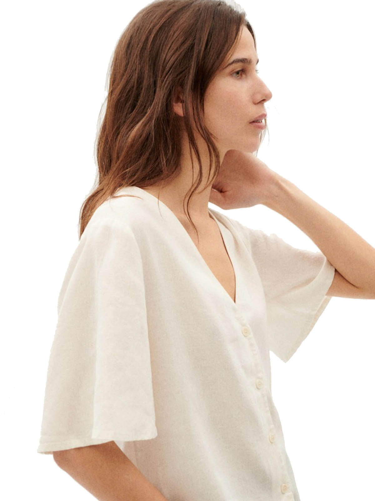Thinking Mu Libelula Blouse Hemp White