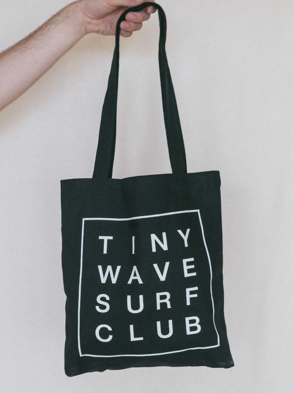 Tiny Wave Surf Club Logo Canvas Bag Black