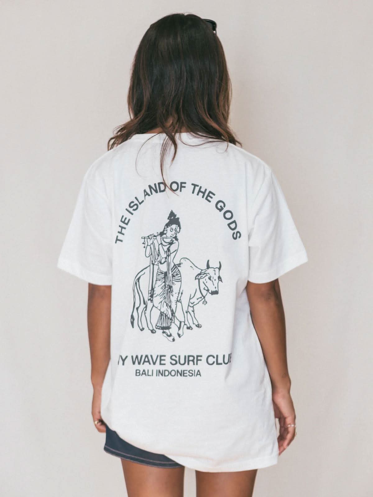 Tiny Wave Surf Club Gods Tee Off White