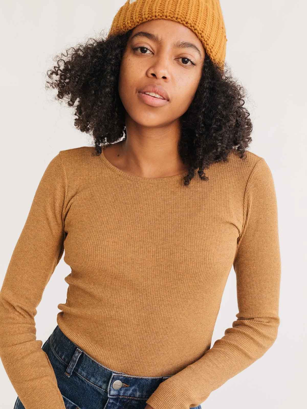 Twothirds Arran LS Tee Golden Brown