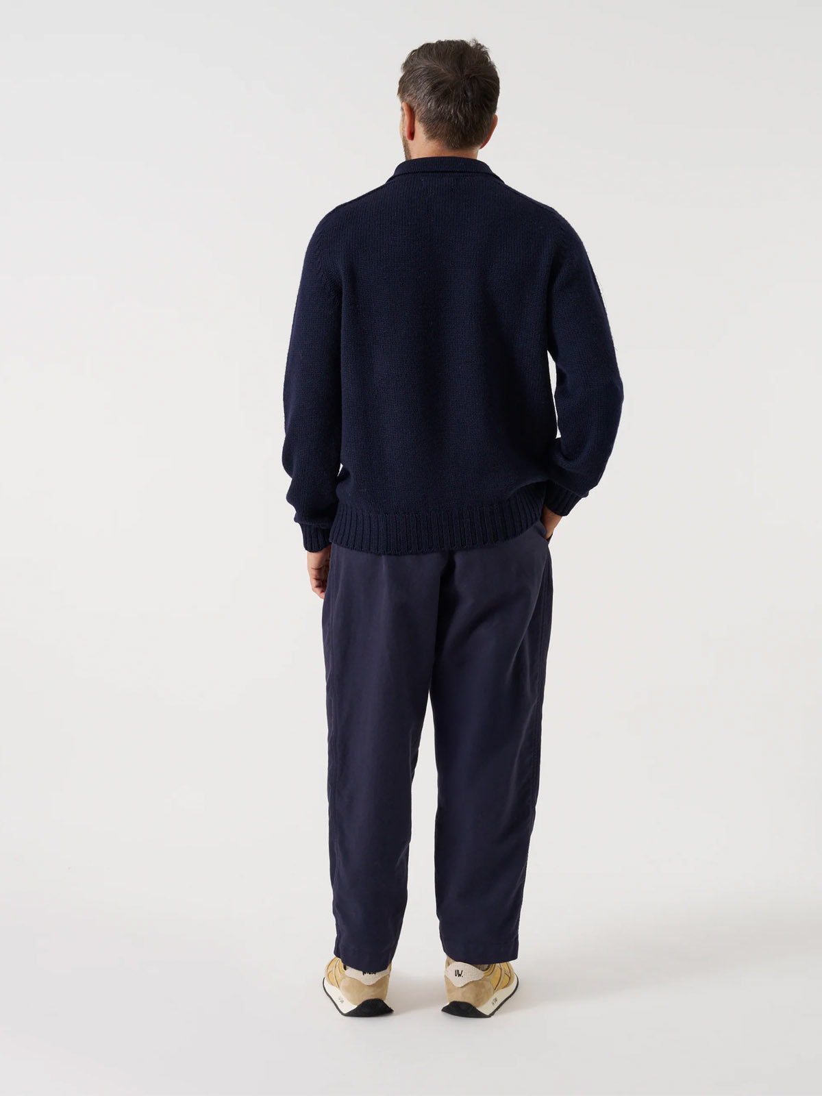 Universal Works Curtis Wool Sweater Shetland Wild Navy