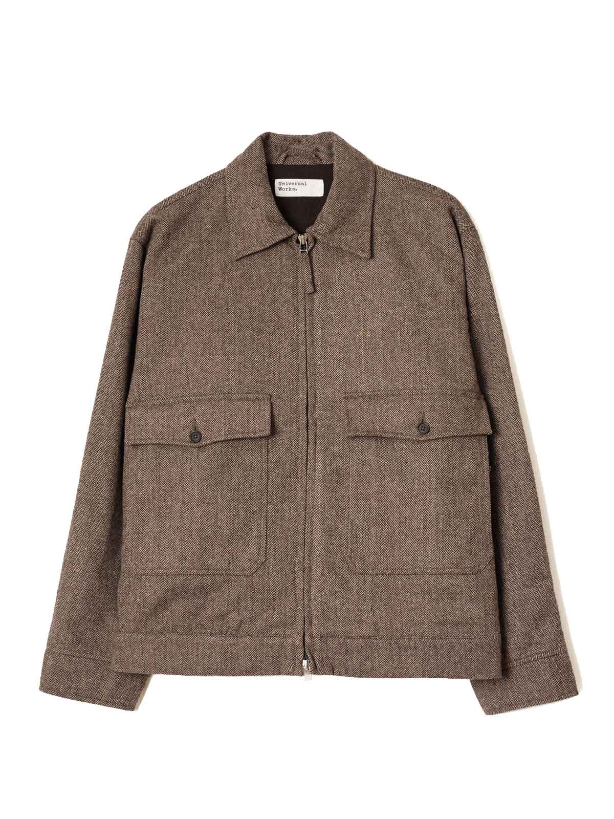 Universal Works Jacket Wool Herringbone Brown