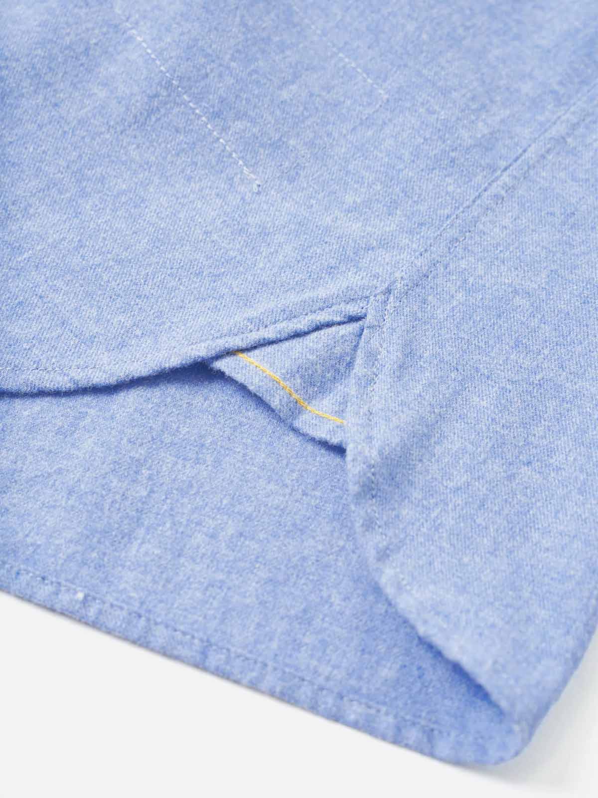 Universal Works Square Pocket Shirt Brushed Flannel Blue