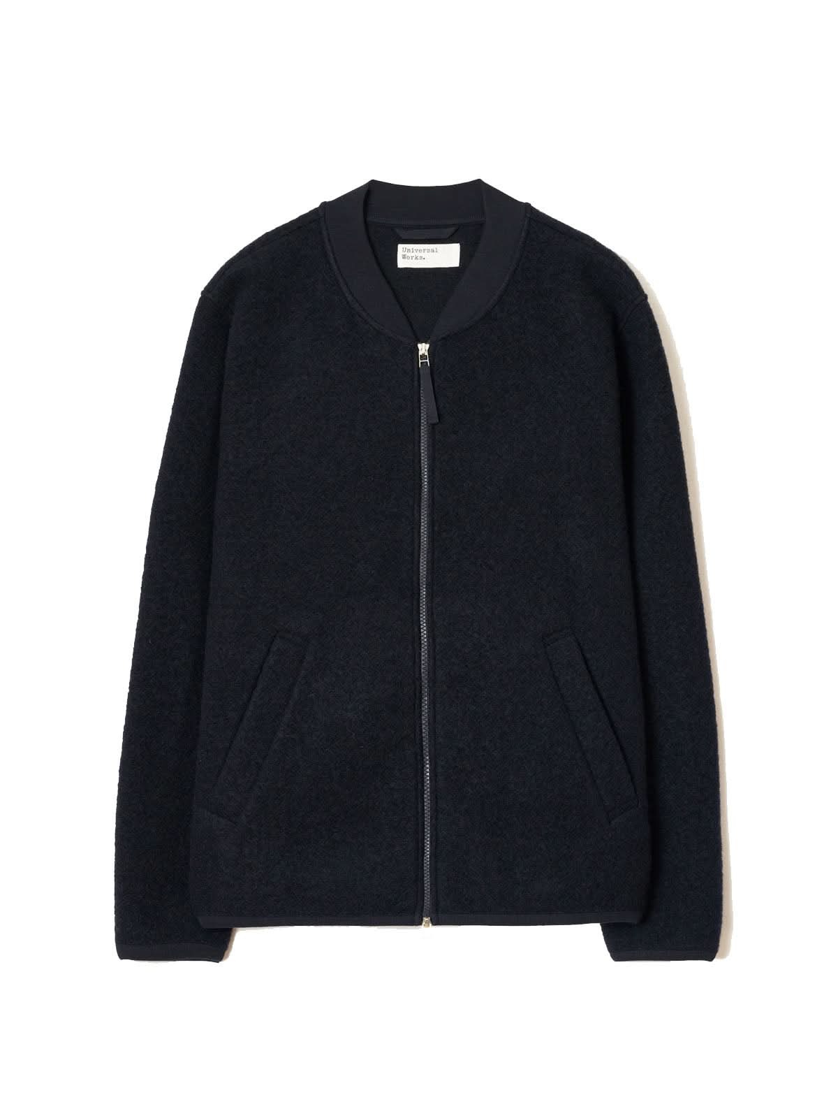 Universal Works Zip Bomber Wool Fleece Navy