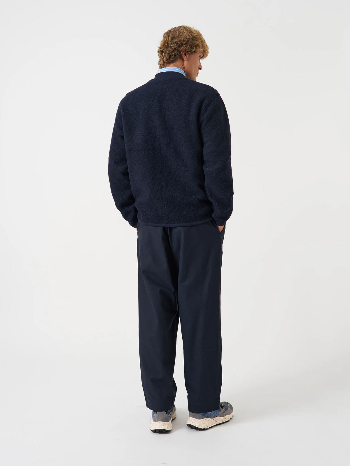 Universal Works Zip Bomber Wool Fleece Navy