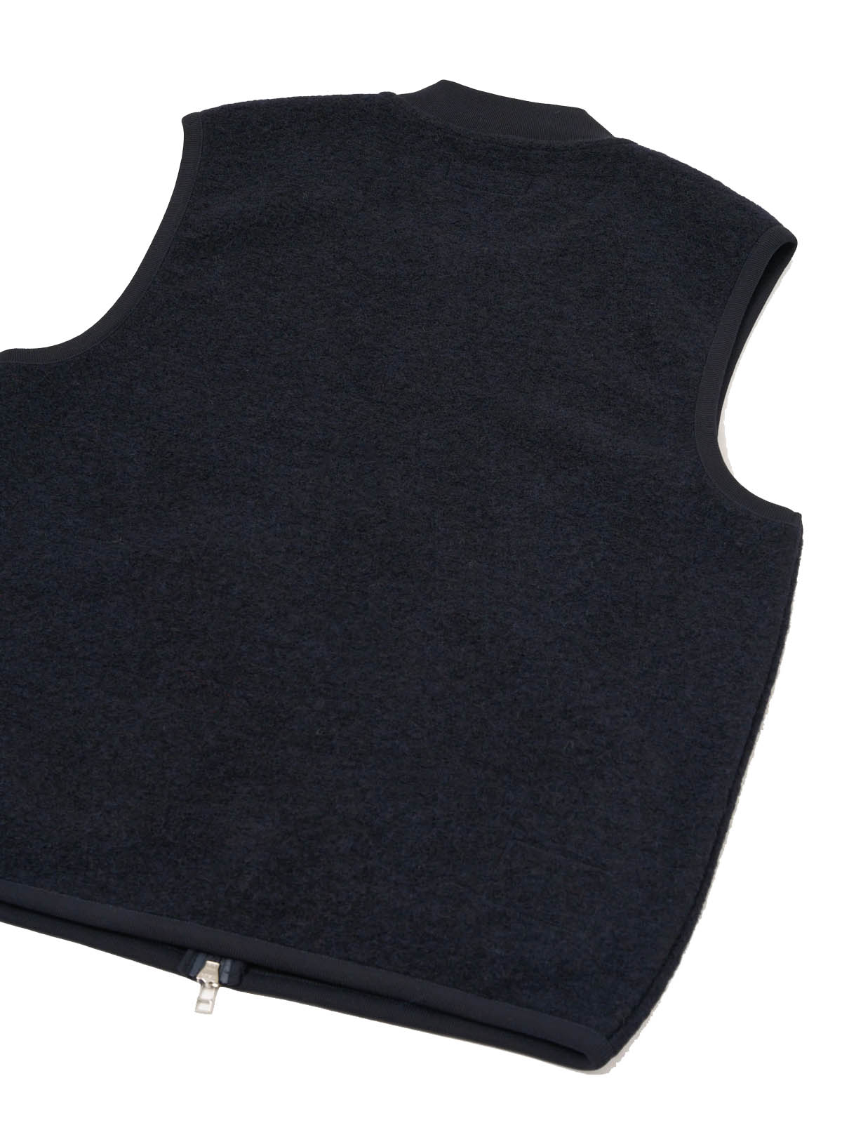 Universal Works Zip Waistcoat Wool Fleece Navy